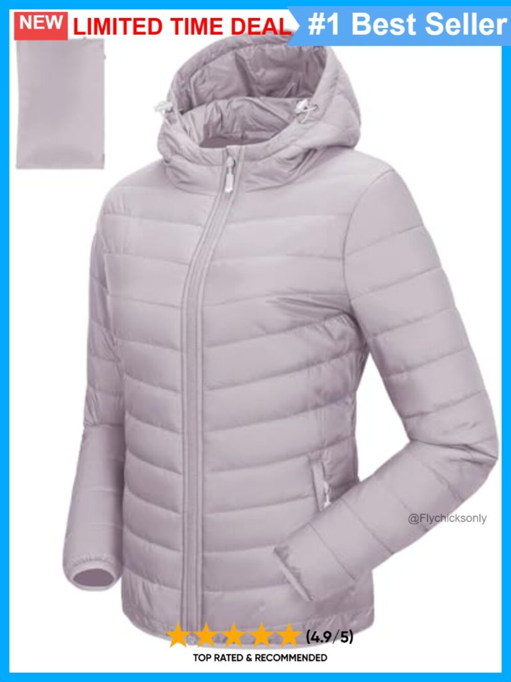Women's Hooded Packable Puffer Jacket Lightweight Warm Winter Coat